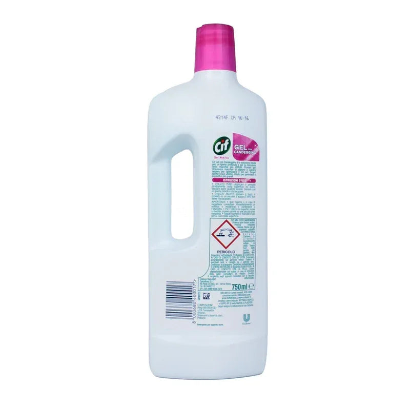 CIF GEL ATTIVO CON CANDEGGINA IGIENIZZANTE SBIANCANTE 750ML - Sing - Stock In Galleria