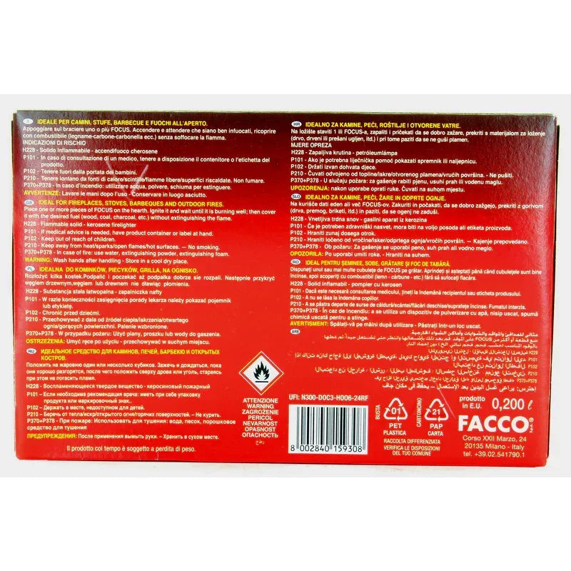 ITALFOCUS ACCENDIFUOCO 48 ACCENSIONI PER CAMINI E BARBECUE - Sing - Stock In Galleria