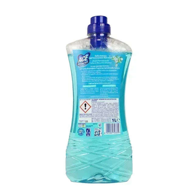 ACE - DETERSIVO PAVIMENTI IGIENIZZANTE TALCO E MUSCHIO BIANCO 1LT - Sing - Stock In Galleria
