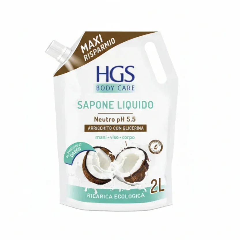 HGS BODY CARE SAPONE LIQUIDO NEUTRO PH 5.5 AL COCCO 2L - Sing - Stock In Galleria
