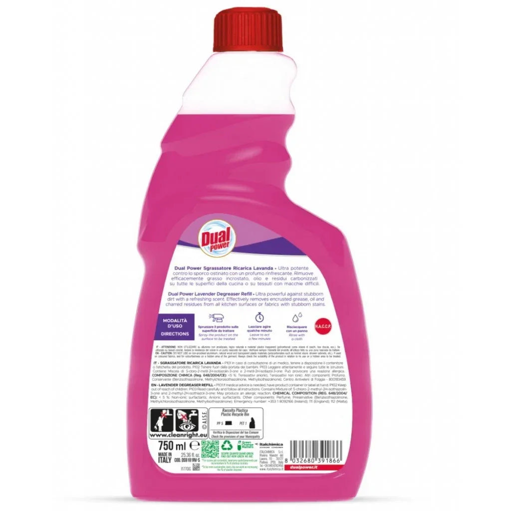 DUAL POWER SGRASSATORE RICARICA LAVANDA ULTRA POTENTE 750ML - Sing - Stock In Galleria