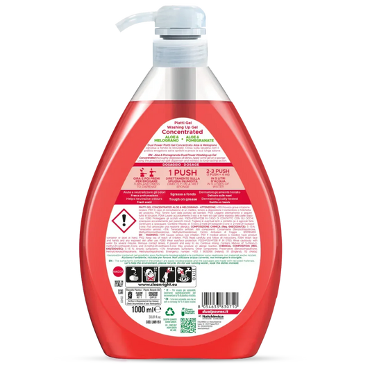 DUALPOWER LAVAPIATTI GEL CON DISPENSER ALOE & MELOGRANO 1LT. - Sing - Stock In Galleria