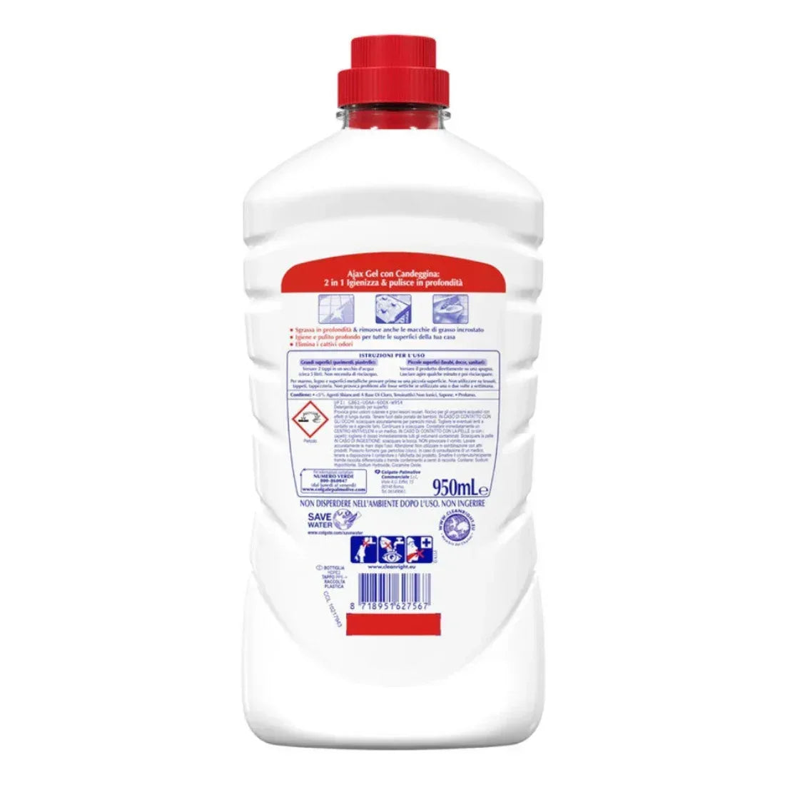AJAX - GEL CON CANDEGGINA FRESCHEZZA PINO 950ML - Sing - Stock In Galleria