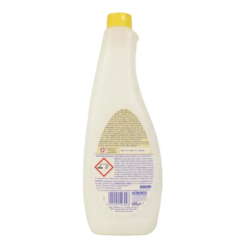CHANTE CLAIR SGRASSATORE UNIVERSALE PROFUMO DI LIMONE RICARICA 600ML - Sing - Stock In Galleria
