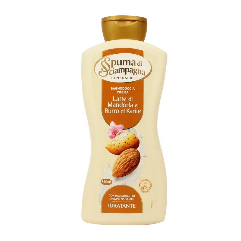 SPUMA DI SCIAMPAGNA BAGNODOCCIA LATTE DI MANDORLA E BURRO DI KARITÉ 650ML - Sing - Stock In Galleria