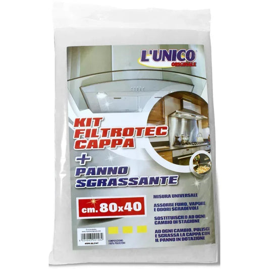 L'UNICO KIT FIKTRO CAPPA CON PANNO SGRASSATORE 80x40CM - Sing - Stock In Galleria
