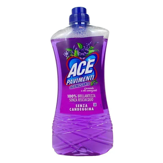 ACE - DETERSIVO PAVIMENTI IGIENIZZANTE LAVANDA E OLI ESSENZIALI 1LT - Sing - Stock In Galleria