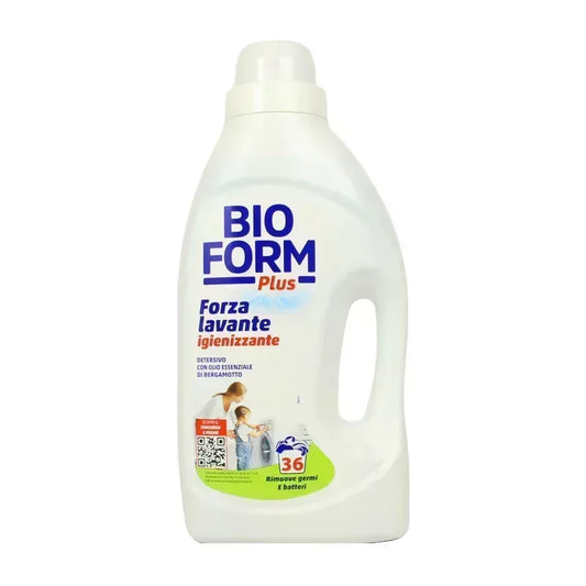 BIOFORM - DETERSIVO LIQUIDO FORZA LAVANTE IGIENIZZANTE BERGAMOTTO 36 LAVAGGI 1625ML - Sing - Stock In Galleria