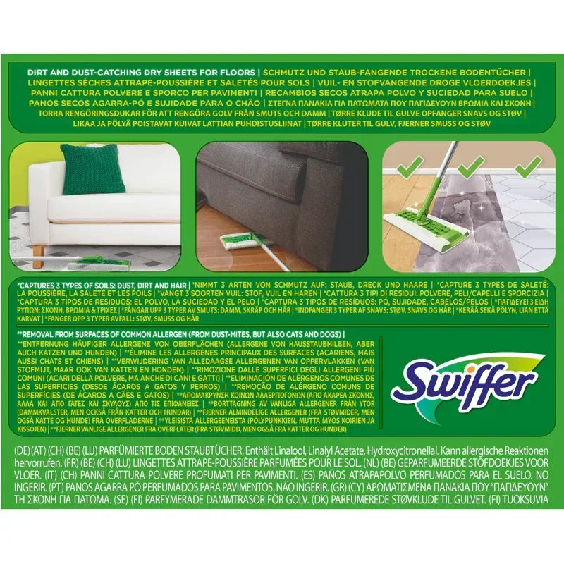 SWIFFER DRY RICARICHE PANNI CATTURAPOLVERE MAXI PACK 36 PEZZI - Sing - Stock In Galleria