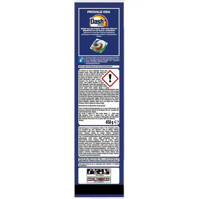 DASH POWER+ DETERSIVO LAVATRICE IN POLVERE TECNOLOGIA ANTI-RESIDUI 83 MISURINI 4,15KG - Sing - Stock In Galleria