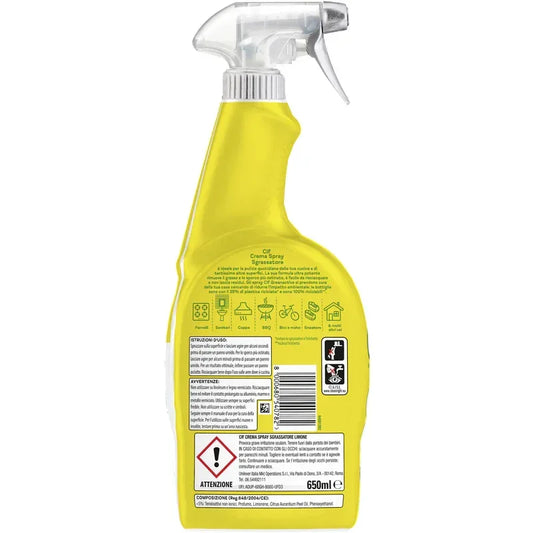 CIF GREENACTIVE CREMA SPRAY SGRASSATORE LIMONE 650ML - Sing - Stock In Galleria