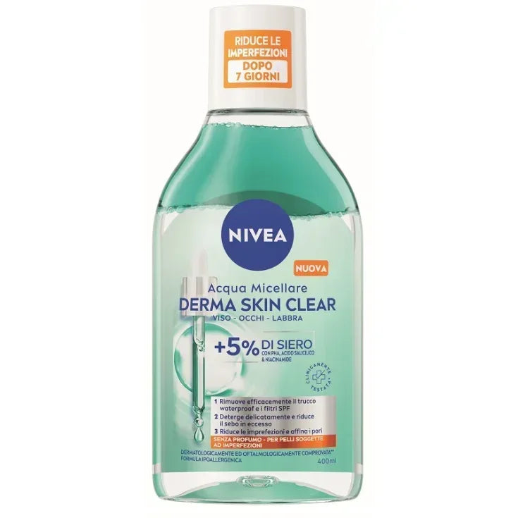 NIVEA ACQUA MICELLARE DERMA SKIN CLEAR +5% SIERO 400ML - Sing - Stock In Galleria
