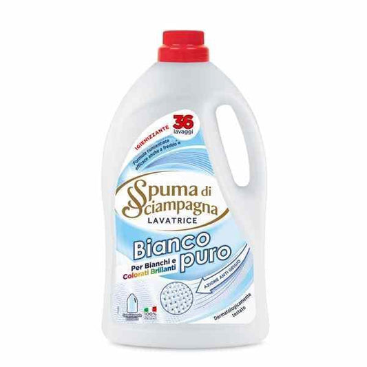 SPUMA DI SCIAMPAGNA DETERSIVO LAVATRICE BIANCO PURO 36 LAVAGGI 1,8KG - Sing - Stock In Galleria