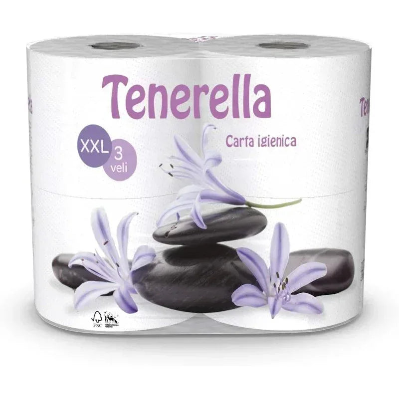 TENERELLA CARTA IGIENICA 3 VELI ROTOLI XXL 4PZ. - Sing - Stock In Galleria