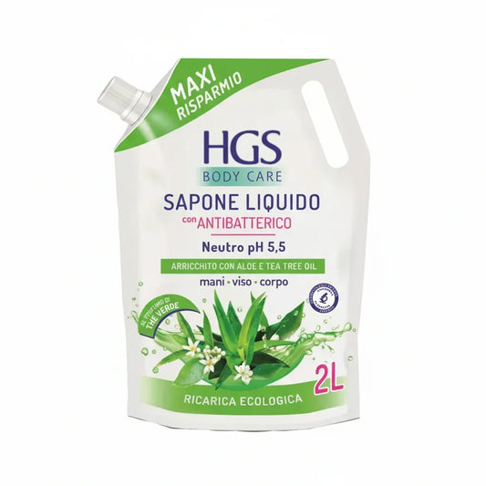 HGS BODY CARE SAPONE LIQUIDO ANTIBATTERICO PH 5.5 ALOE & THE VERDE 2L - Sing - Stock In Galleria