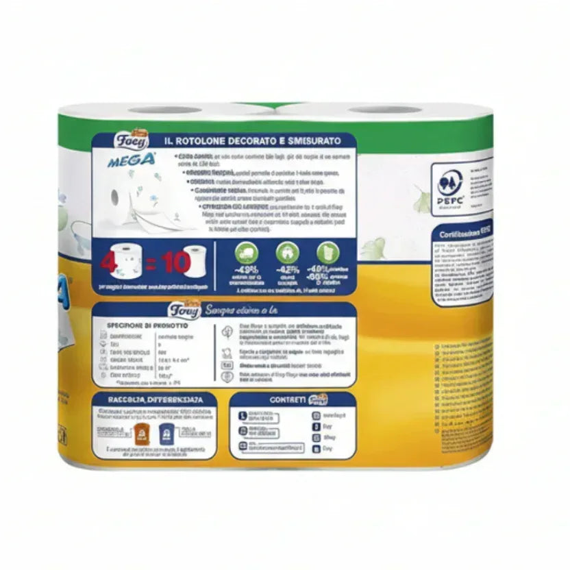 FOXY - CARTA IGIENICA MEGA 4 ROTOLI - Sing - Stock In Galleria