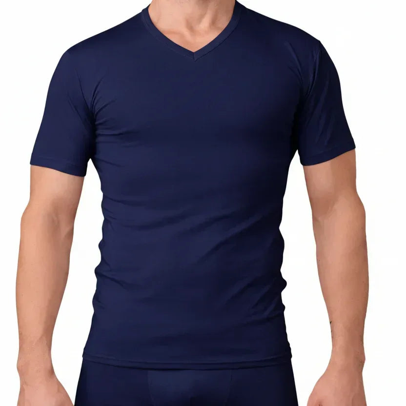 SPORTIKA MAXI SCORTA 12 T-SHIRT UOMO IN 100%COTONE COLLO V - Sing - Stock In Galleria