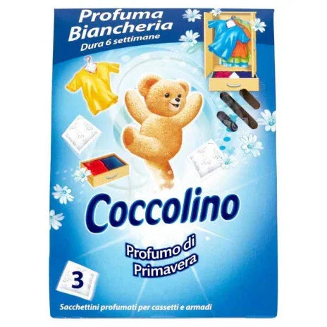COCCOLINO PROFUMA BIANCHERIA PROFUMO DI PRIMAVERA 3 SACCHETTI - Sing - Stock In Galleria