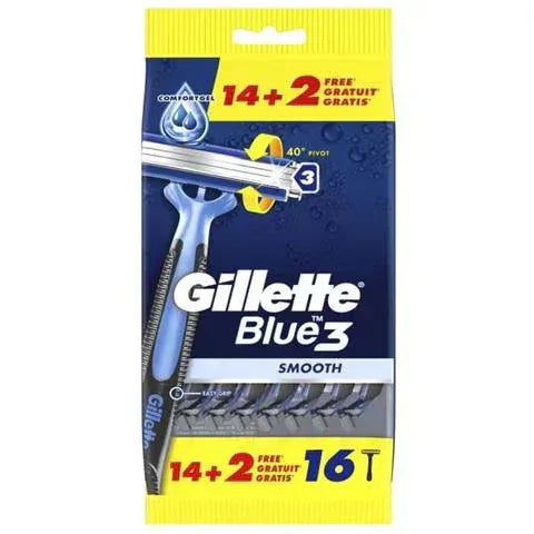 GILLETTE BLUE 3 SMOOTH 16PZ. - Sing - Stock In Galleria