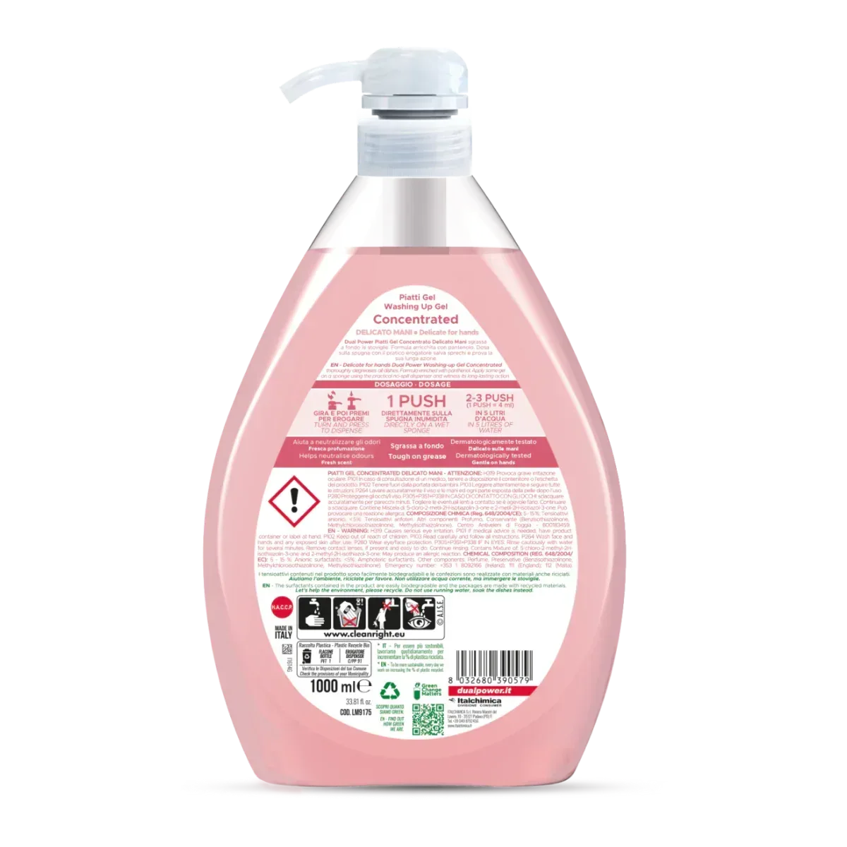 DUAL POWER LAVAPIATTI GEL CON DISPENSER DELICATO 1LT - Sing - Stock In Galleria