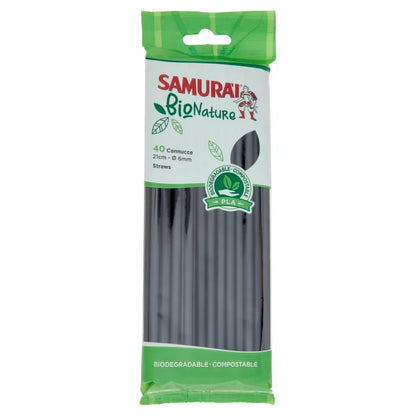 SAMURAI CANNUCCE BIO NATURE NERE 40 PZ. - Sing - Stock In Galleria