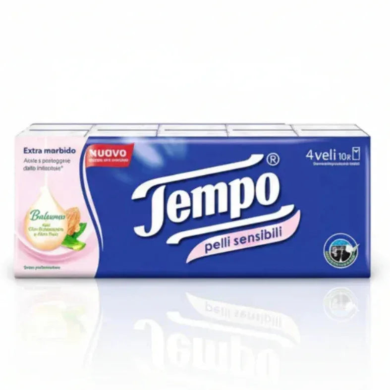 TEMPO FAZZOLETTI PELLI SENSIBILI 10 PACCHETTI - Sing - Stock In Galleria